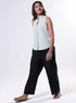 Sleeveless High Neck Cotton Top